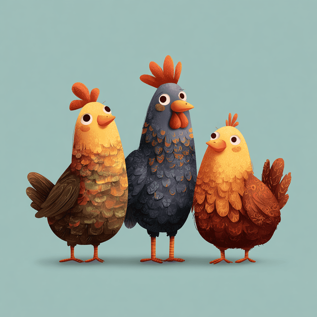 Image of an Easter Egger chicken with colorful eggs